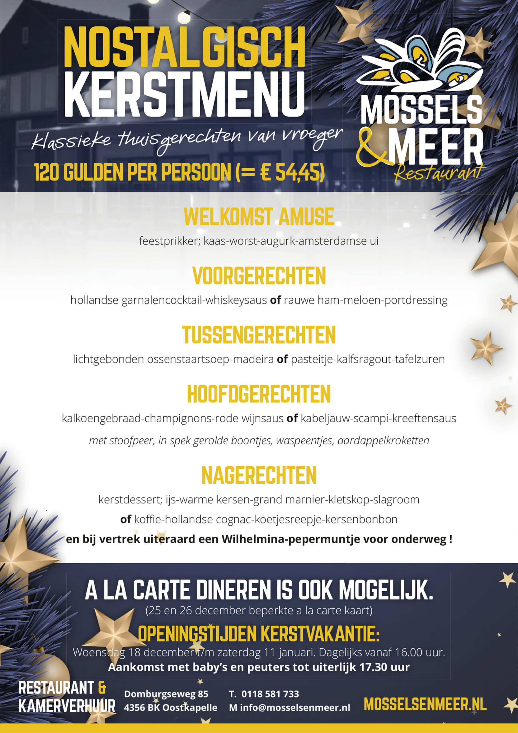 kerst menu mossels en meer 2024